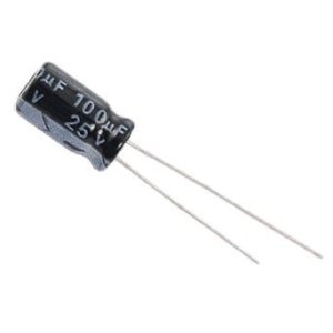 100uF 25V Capacitor RADIAL Electrolytic Capacitor 2 Pin Leads